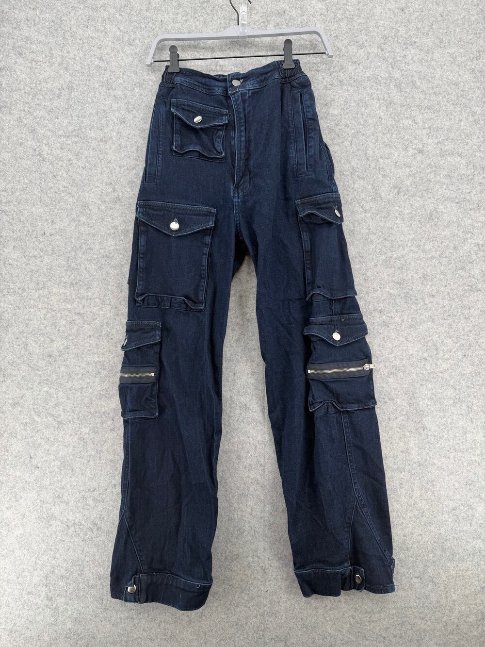 EB Denim Mid-Rise Stretch-Denim Cargo Trousers Jeans Size XS